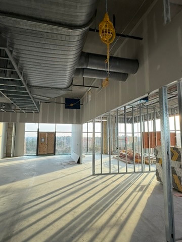 Commercial interior during construction