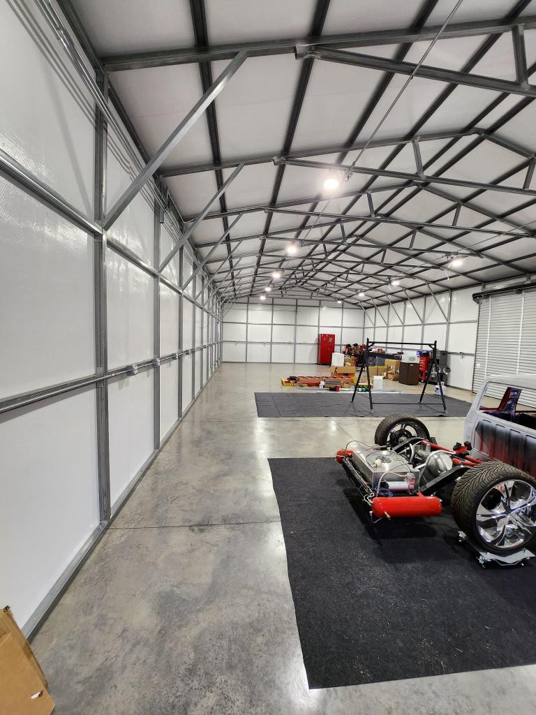 Interior lighting in a metal building