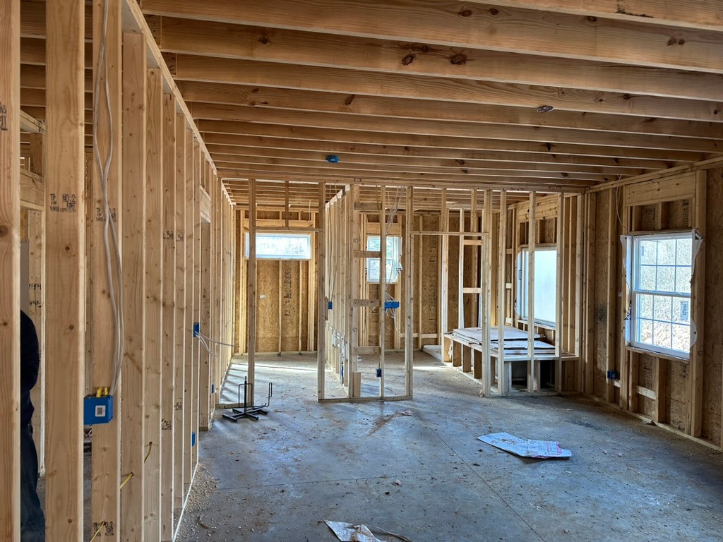Wiring and outlet boxes before drywall